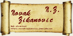 Novak Žikanović vizit kartica